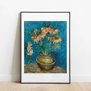Art print Van Gogh Fritillaries in a Copper Vase giclee poster flower wall art - Picture 1 of 9