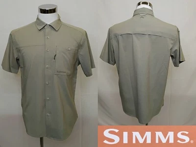 Simms Challenger Short Sleeve Button Down Shirt Men's M Stone Gray NWT #J4614 - Image 1 of 4