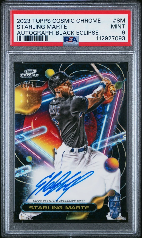 2023 TOPPS COSMIC CHROME COSMIC CHROME AUTO #SM STARLING MARTE 3/10 PSA 9 - Image 1 of 2