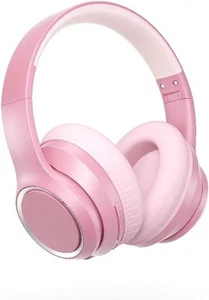 YINCAICHENG ANC Bluetooth Headphones Pink Wireless Noise Cancelling 30h Playtime - Picture 1 of 4