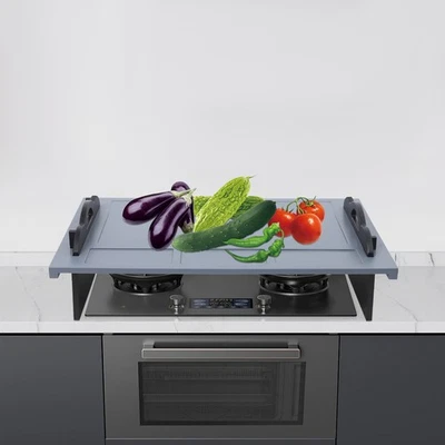 Bamboo Stove Top Cover with Handles, Multi-functional Kitchen Accessory - Image 1 of 4