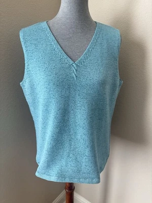 Vintage Pendleton Women's Size XL Aqua Blue Knit Sweater Vest - Image 1 of 4