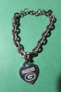Wincraft Silvertone GREEN BAY PACKERS pulsera de eslabones de cadena - 7"-8 1/2" - Imagen 1 de 6