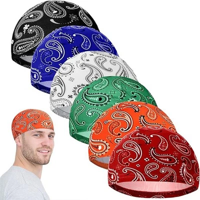 Breathable Wide Brim Hat 6PCS - Men's Elastic Printed Outdoor Cycling Cap - Image 1 of 4