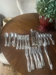 Reed & Barton DORADO GOLD 23 Pcs. Hammered Stainless 18/8 Flatware - Picture 1 of 6