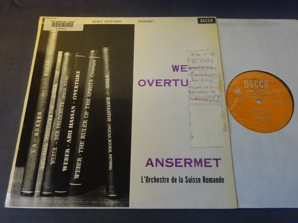 WEBER - OVERTURES LP, Suisse Romande, Ansermet, DECCA LXT 5505 - Image 1 of 4