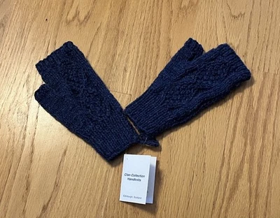 Clan коллекции ручной вязки 100% шерсти варежки без пальцев джинсовой ткани синий новый с Ярлыками - Изображение 1 из 4