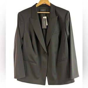 Nuevo con etiquetas Abrigo Deportivo Blazer Lafayette 148 New York Negro Lana Elastizado Talla Grande 22W - Imagen 1 de 6