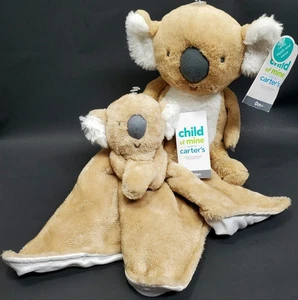 2 Carters Koala Bears Lot Stuffed Animal Plush Toy & Baby Lovey Security Blanket - Picture 1 of 10