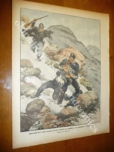 LOTTA FRA CARABINIERE E MALFATTORE IN ALTA MONTAGNA PIEMONTE RE CON CORAZZIERI - Picture 1 of 2