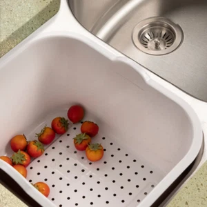 Houzer CL-1420 White Colander CL-1420 11 5/16" x 14 15/16" x 7 15/16"D Plastic - Picture 1 of 3