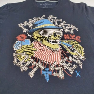Marc Ecko Shirt Mens XL Black Thick Cotton Skull Blunt Poker $ NYC Cut and Sew - Picture 1 of 19