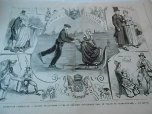 Gravure 1878 - Hollande types et costumes à l'expo universelle - Picture 1 of 1