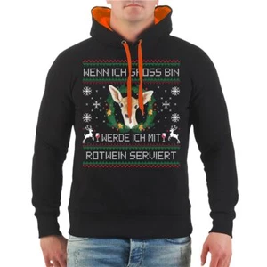 Kapuzenpullover Weihnachten Schwarzer Humor Hoodie Funshirt Reh Ugly Geschenk  - Bild 1 von 7