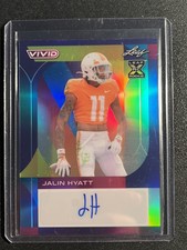 2023 Leaf Vivid JALIN HYATT Prismatic Navy Blue Rookie XRC AUTO /7 !! GIANTS