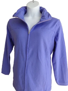 New Just My Size Cotton Blend French Terry Zip Front Mock Neck Jacket 1X Iris - Picture 1 of 4