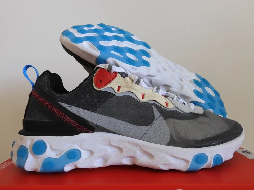 Nike React Element 87 Dark Grey-Pure Platinum-Photo Blue Sz 10 [AQ1090-003] - Image 1 of 4