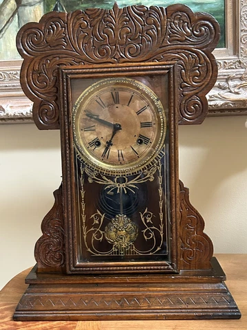 Antique Mantle Clock Waterbury Ginger Bread Clock , Not Working Cover