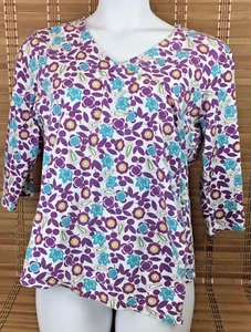 Orvis Crossover Front Shirt Top Size Large V-Neck 100% Cotton - Picture 1 of 3