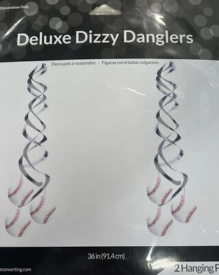 Sports Fanatic Baseball Deluxe Hanging Danglers 2 Pack Birthday Party Decoration - Image 1 of 2