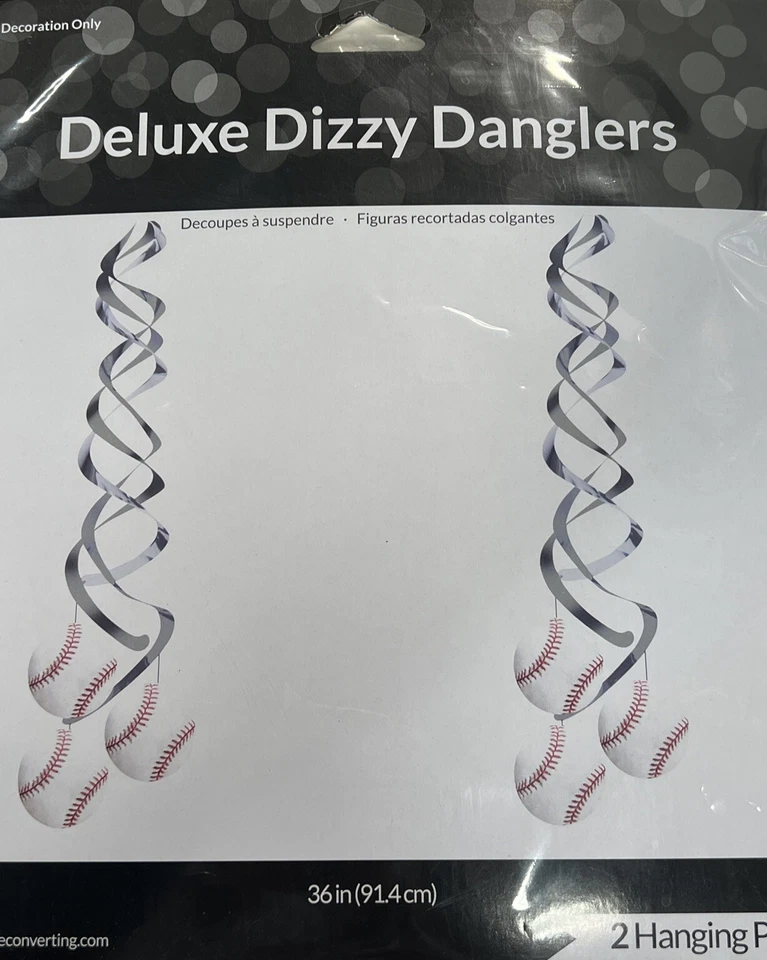 Sports Fanatic Baseball Deluxe Hanging Danglers 2 Pack Birthday Party Decoration - Image 1 of 2
