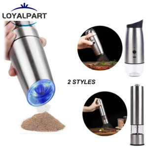 Electrical Metal Grinder Automatic Tobacco Herb Pepper Salt Mill Electric Light - Picture 1 of 15