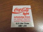 Coca-Cola light Dosen Aufkleber mit Preisangabe Display 90er