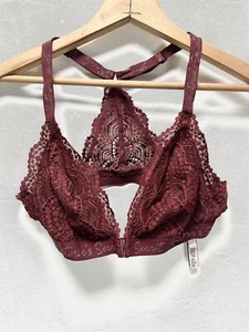 Victoria’s Secret Bralette Spitzen Racerback BH ohne Bügel ungefüttert burgund Gr. L - Bild 1 von 7