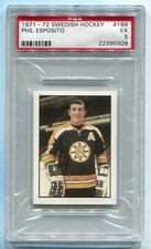 1971-1972 Swedish Williams Forlags Hockey 199 Phil Esposito PSA 5 EX Bruins Card