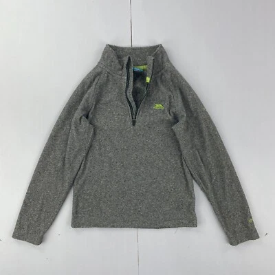 TRESPASS Fleece Jumper 5-6 Years Grey Boys 1/4 Zip Mock Neck - Image 1 of 4