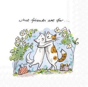 IHR Novelty Cats Friends Printed Lunch Paper Napkins 20-Pack Disposable 3-Ply - Picture 1 of 1