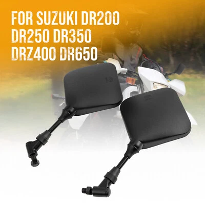 Espejos retrovisores laterales deportivos dobles negros para motocicleta Suzuki DR200 DR350 DRZ400 DR650 2x Foto 1 de 4