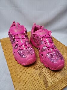 Skechers D’Lites 2 Air-Cooled Memory Foam Pink Sparkle Shoes Womens Size 7