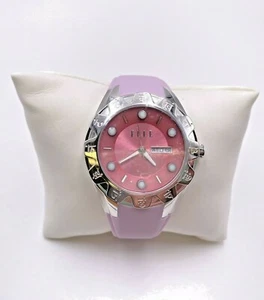 NEW ELLE PINK SILICON YOGA COLLECTION BAND STAINLESS CASE LADIES WRISTWATCH - Picture 1 of 6