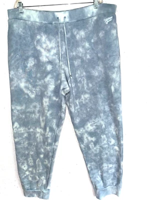 VICTORIAS SECRET FLEECE High RISE JOGGER SWEATPANTS XXL Blue Tie Dye NWT - Image 1 of 4