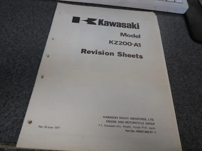 Hojas de revisión manual Kawasaki 1977 KZ200 A1 99997-683-01 Foto 1 de 4