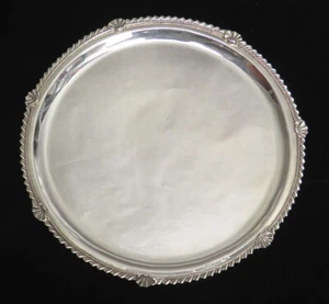 PERFEKTE GRÖSSE MESIH .900 SILBER RUND 9,5" PLATTE TABLETT - Bild 1 von 4