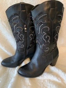 Limelight Tessa Boots Size 8 Womens Black Embellished Pull On Side Zip - Bild 1 von 6