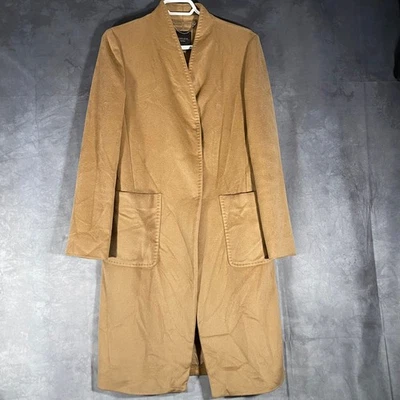 Abrigo Max Mara Fin de Semana Lana Camel Chaqueta Larga Beige Cierre a Presión Hecho en Polonia Foto 1 de 4