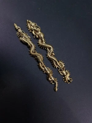 Tipo japonés GRANDE Kurikara Dragon Menuki para Tachi Hand-Tachi, Y170 Foto 1 de 4