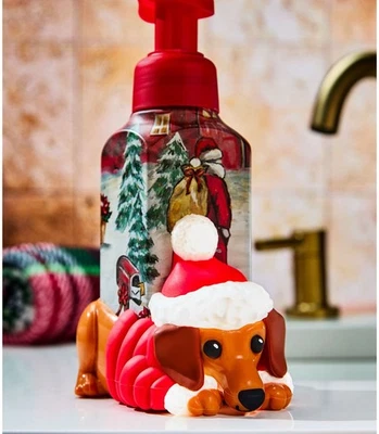 NUEVO Dachshund Perro ENCENDIDO Jabón Espumoso Soporte Baño y Cuerpo Funciona Navidad Foto 1 de 3