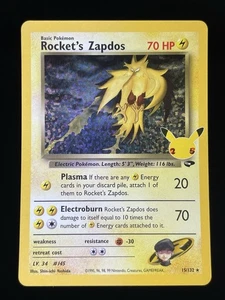 Rocket's Zapdos 15/132 Celebrations: Classic Collection Holo - Picture 1 of 2