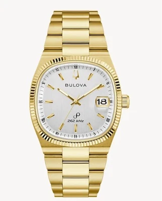 Bulova Precisionist Super Seville Men's Watch Gold Tone Sapphire Silver 97B223 - Image 1 of 4