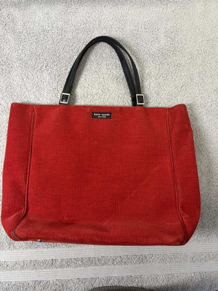 Bolso de Mano Kate Spade New York Mujer Rojo Pana Hombro Negro Asas De Colección Foto 1 de 4