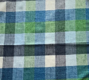 Pindler Blue/Green Plaid  Designer Fabric Remnant 24"x24" - Picture 1 of 2