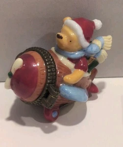 Disney Classic Pooh Weihnachten Flugzeug Midwest Cannon Falls Mini Schmuckschatulle - Bild 1 von 6