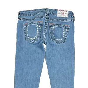 True Religion Jennie Curvy Jeans Womens Size 27 Blue Denim Mid Rise Skinny Leg - Picture 1 of 12