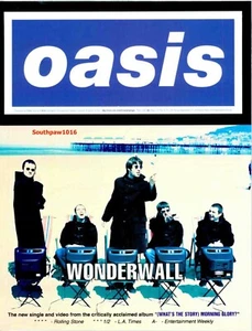 1995 Oasis "Wonderwall" Song Release Music Industry Promo Reprint Ad - Picture 1 of 1