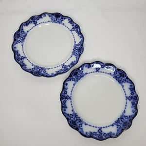 Mixed Set Antique Royal Doulton Egerton Flow Blue Porcelain 9.5" & 9.75" Plates - Picture 1 of 9