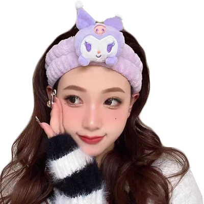 Cartoon 2pcs Spa Headband, Makeup Headband for Washing Face, Teen Girls Fuzzy - Image 1 of 3
